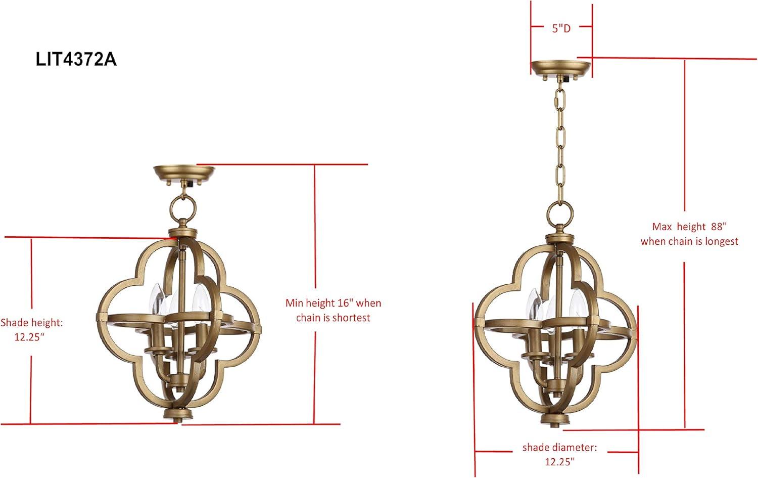 Mila Orb Pendant - LIT4372 - Brass - Safavieh