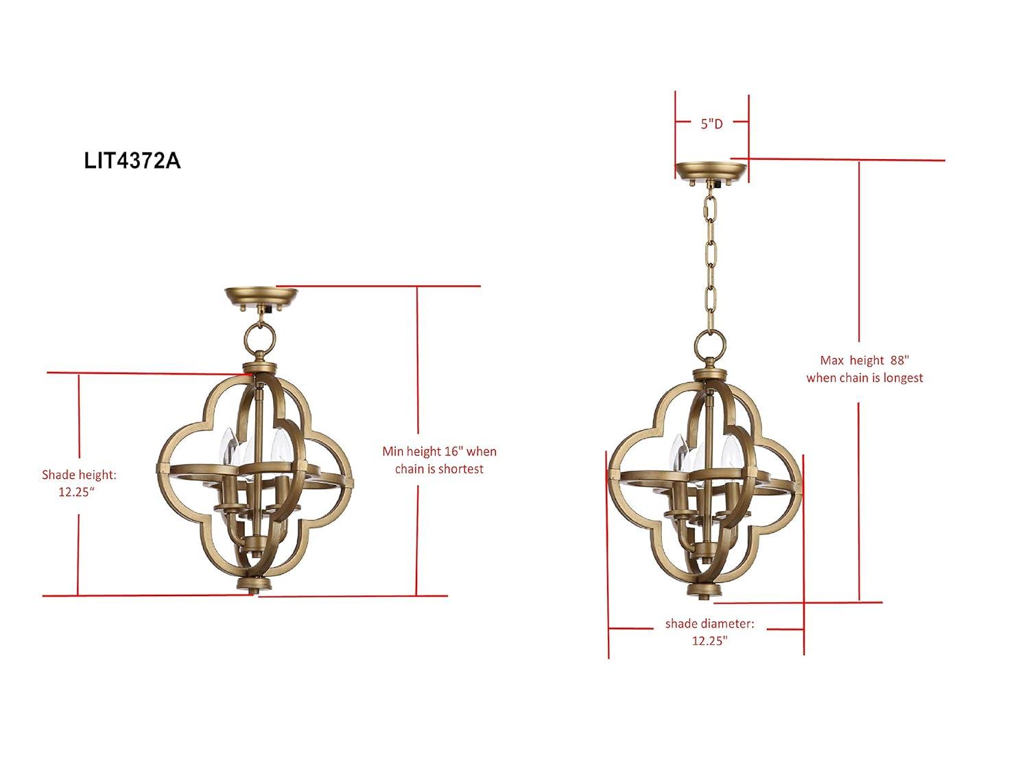 Mila Orb Pendant - LIT4372 - Brass - Safavieh