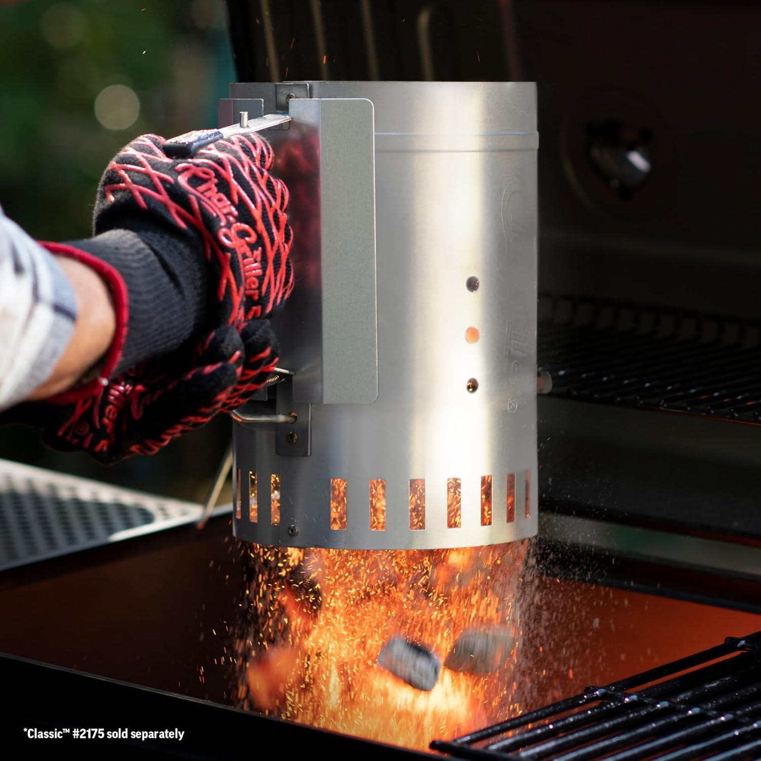 Char-Griller Charcoal Chimney Starter, 9586, Silver