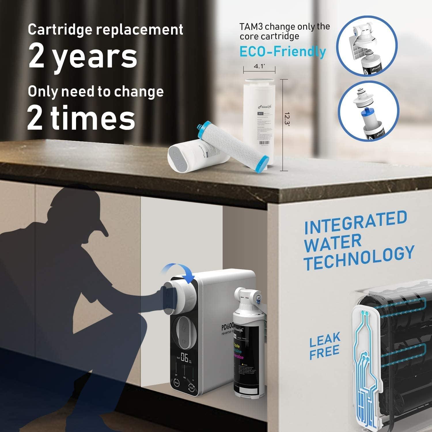 Frizzlife White and Black Under-Sink Reverse Osmosis System