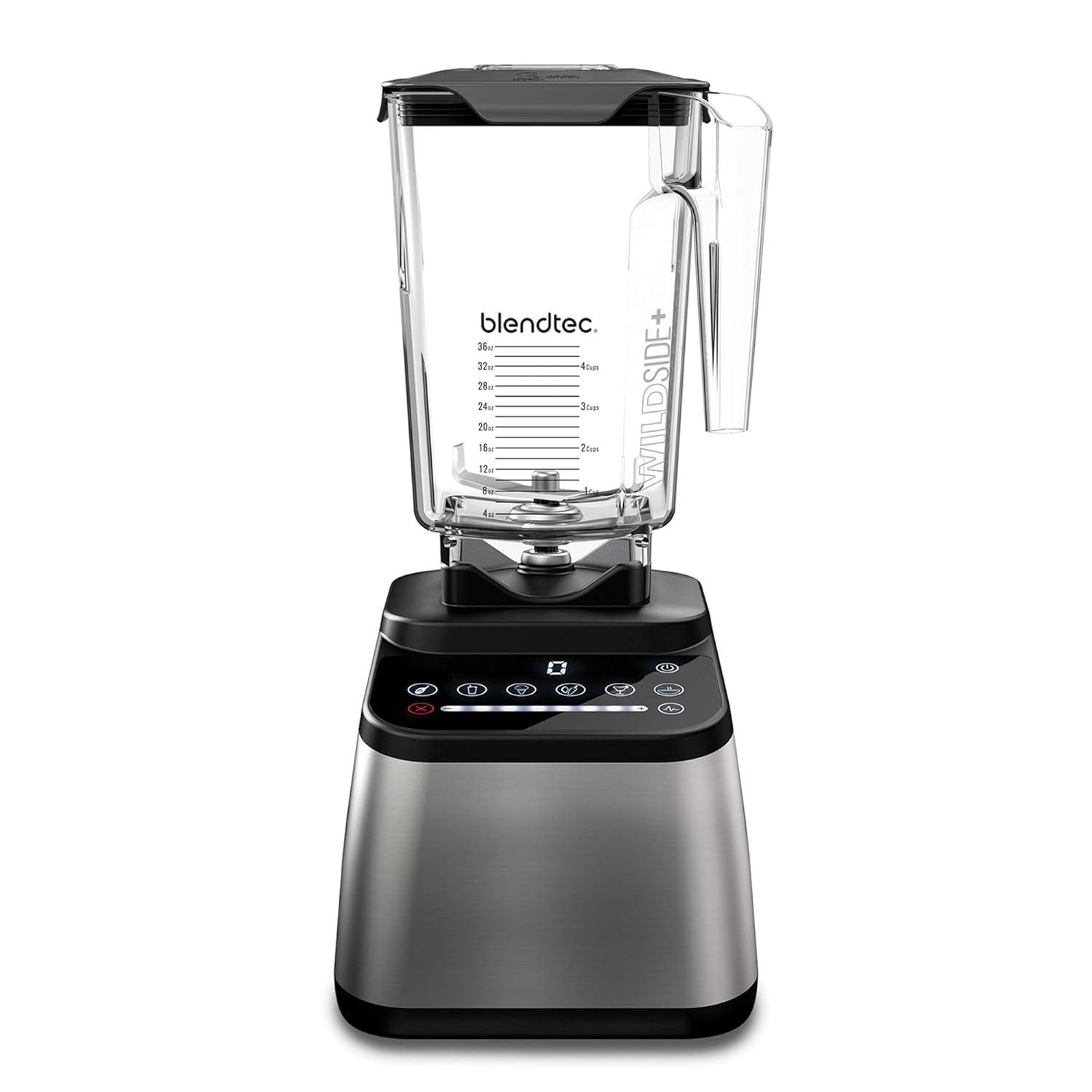 Blendtec Original Designer Series Blender and 90 oz WildSide+ Jar - Kitchen Blender Bundle - Stainless Steel