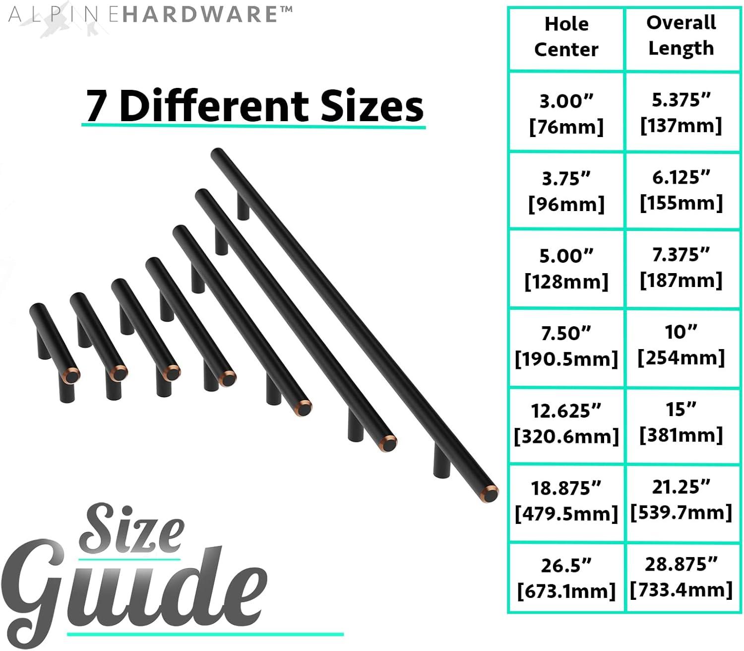 Alpine Hardware Premium Stainless Steel 5" Center to Center Bar Pull Multipack (Set of 5)