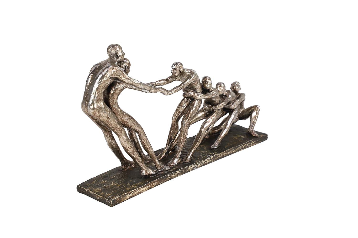 13" x 8" Silver Polystone People Sculpture, by DecMode