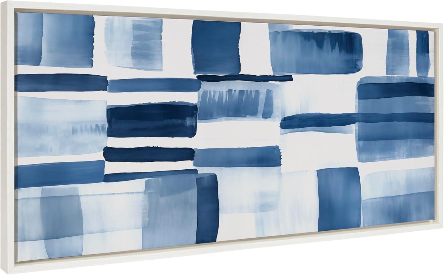 Kate & Laurel All Things Decor 18"x40" Sylvie Coastal Abstract Framed Canvas by Amy Lighthall White