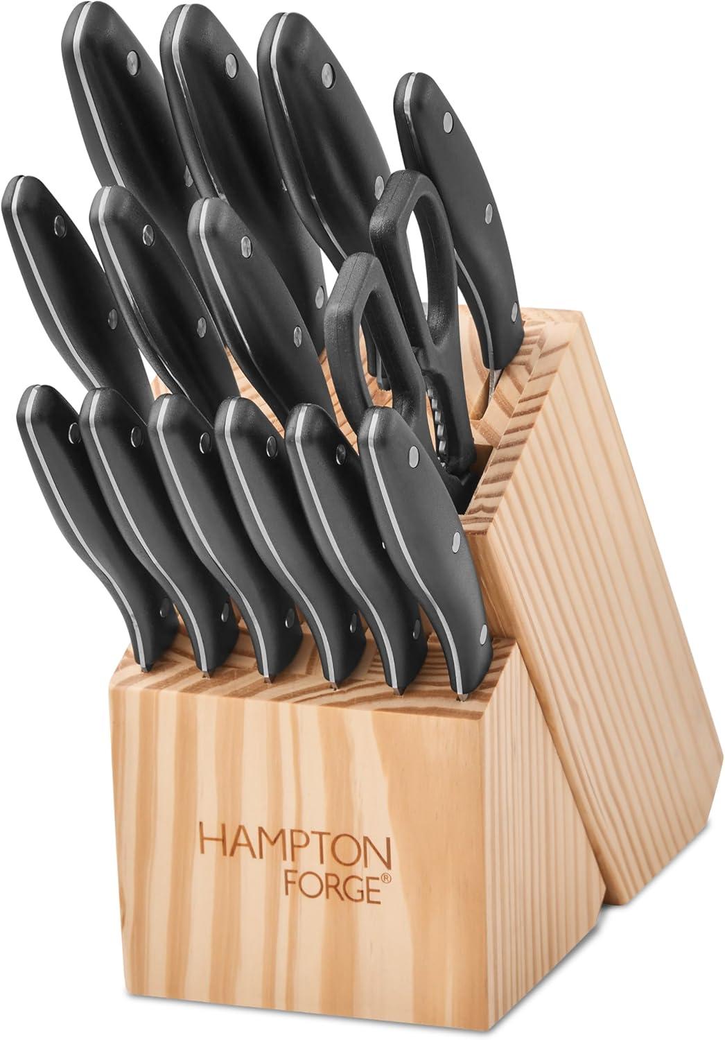 Hampton Forge Rochester - 15 Piece Knife Block Set, Full Tang, Triple Rivets & Reviews | Wayfair