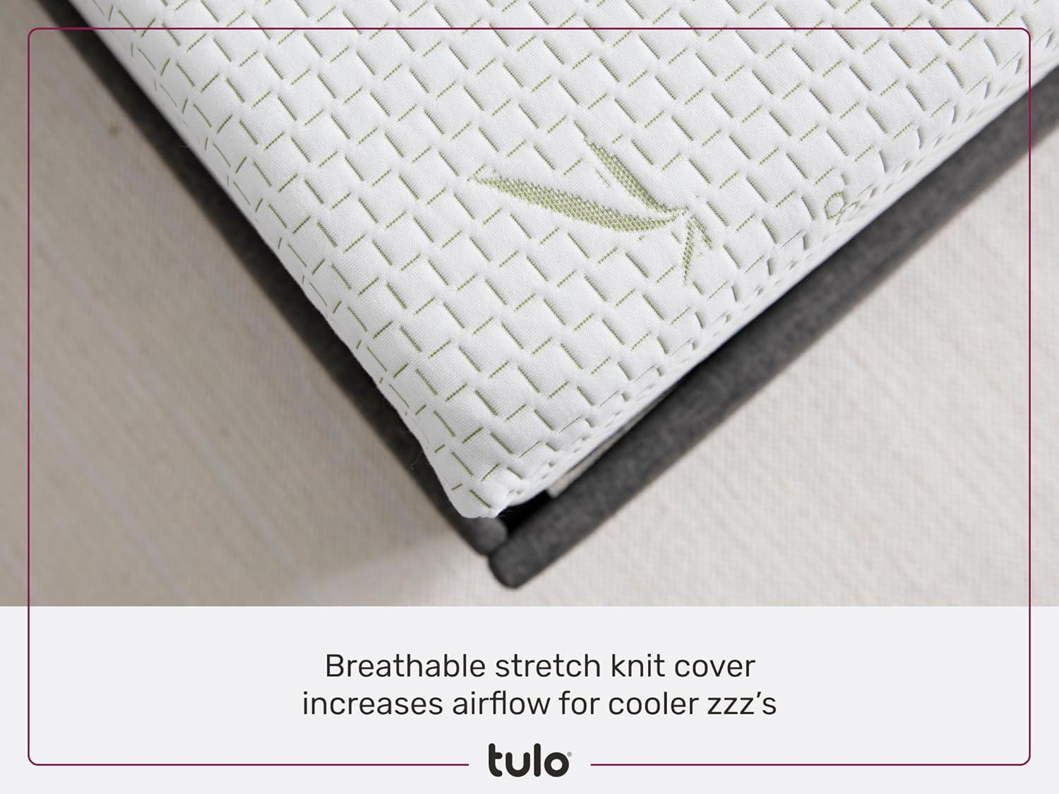 Tulo by Mattress Firm Bamboo 8" Green Tea Memory Foam Mattress in a Box, Sag free, Pressure Relief, Medium, Twin Mattress