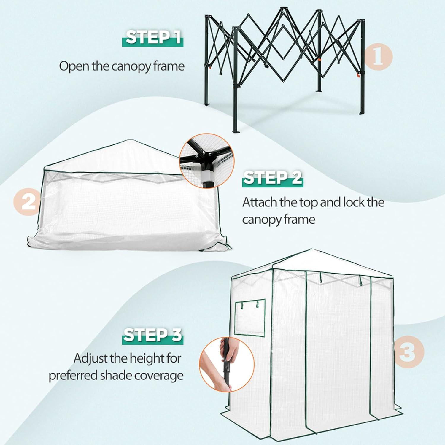 EAGLE PEAK Pop Up Greenhouse 8' W x 12' D Greenhouse