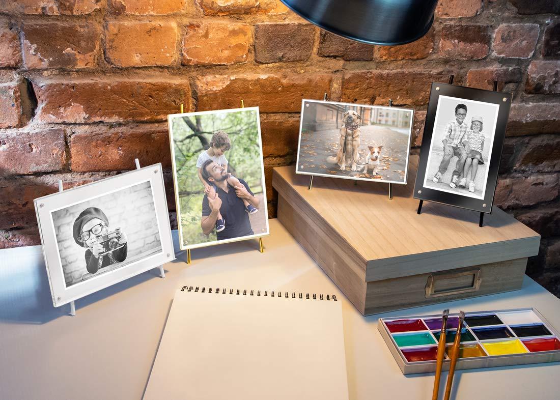 Isaac Jacobs 5x7 Black Magnetic Acrylic Metal Easel Frame (5x7 Horizontal) (Black)