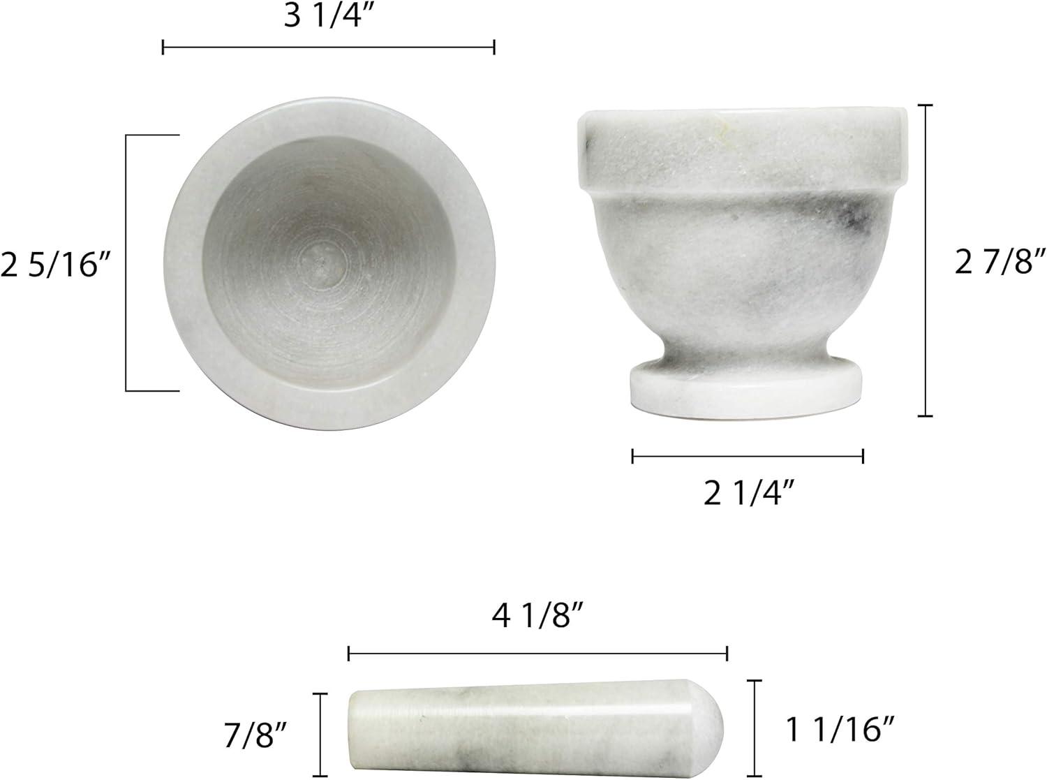 TrueCraftware- 3" Marble Mortar and Pestle Set- Spice Grinder Herb Crusher Easily Grind Grains herb Spices Grinder for Spices Seasonings Salsa Pastes Pestos and Guacamole