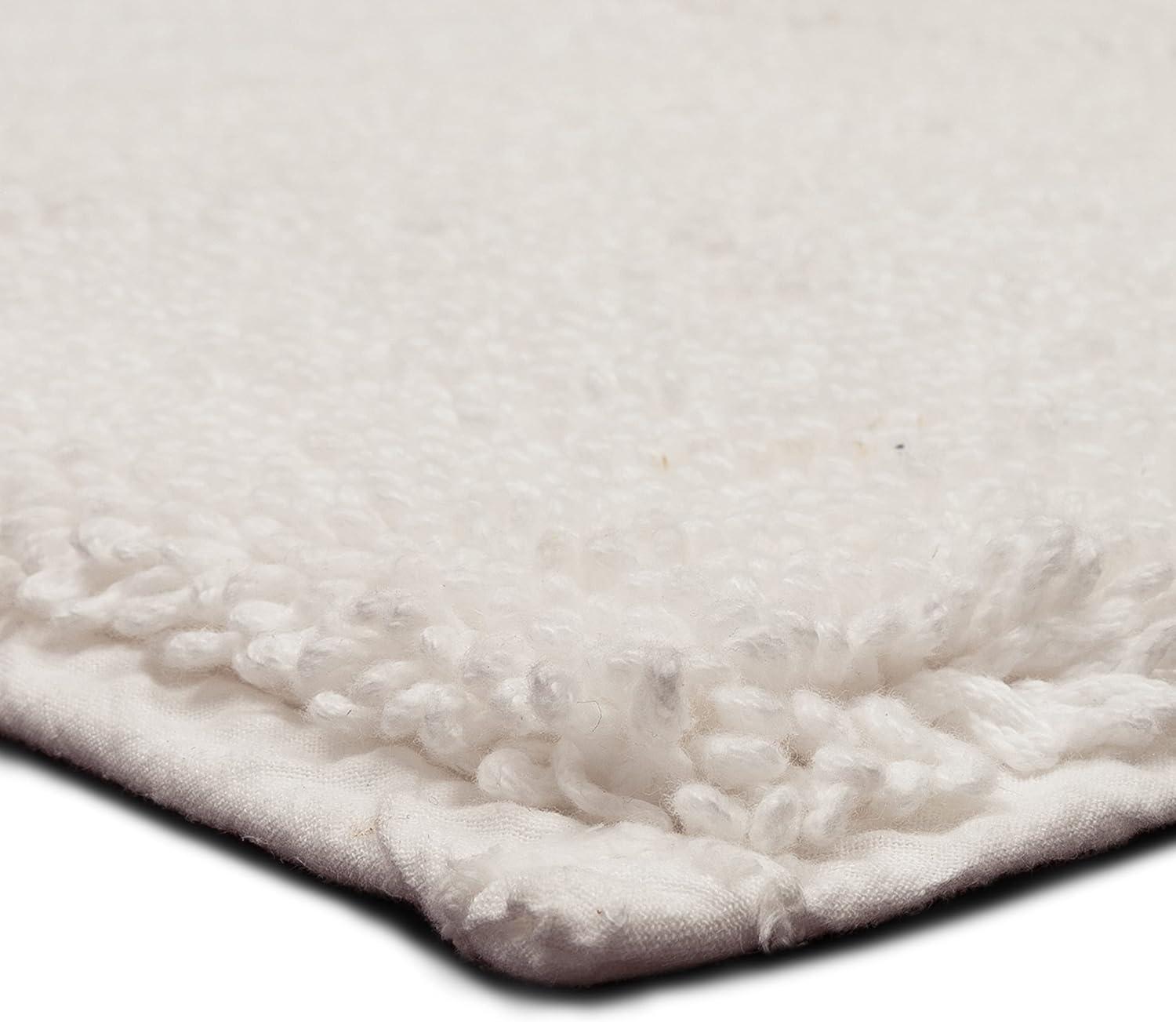 Mohawk Home Classic Cotton Plush Stain/Fade Resistant Non-Slip Washable Bath Mat, White, 2' X 5'