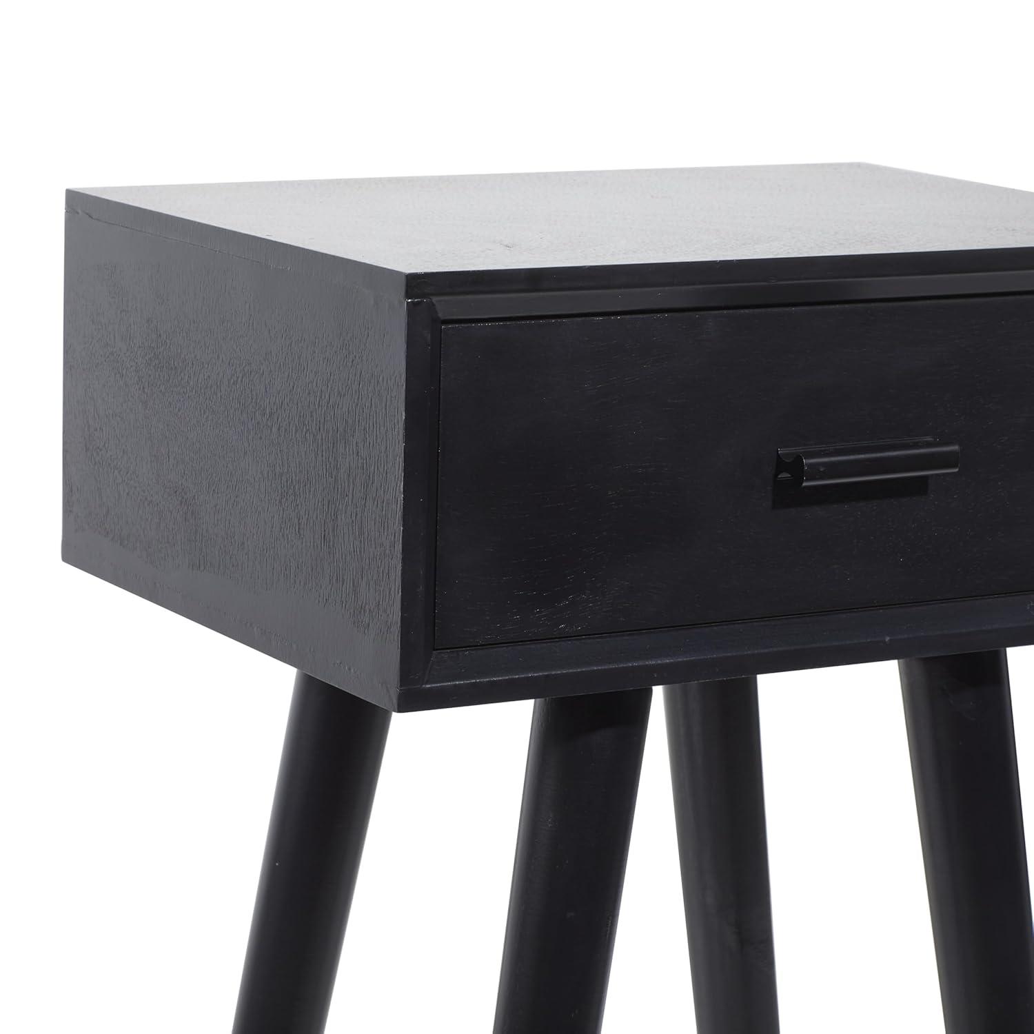 Modern Drawer Wooden Accent Table Black - Olivia & May: Compact Entryway Furniture, Single Storage