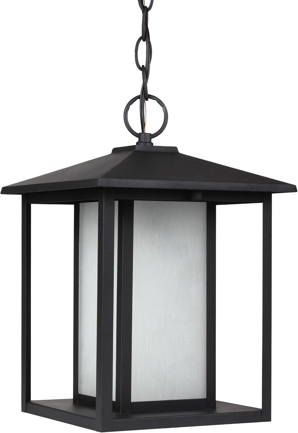 WAGEE Generation 69029-12 Transitional One Light Outdoor Pendant from Seagull-Hunnington Collection in Black Finish, 9.00 inches, 9 inch
