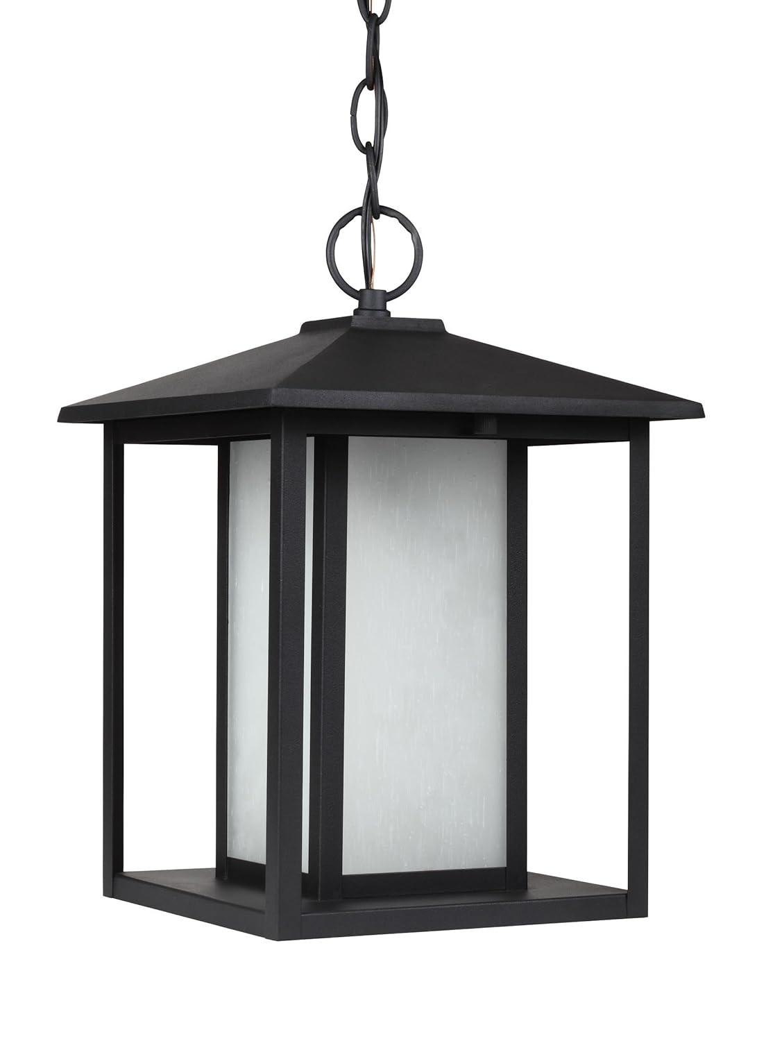 WAGEE Generation 69029-12 Transitional One Light Outdoor Pendant from Seagull-Hunnington Collection in Black Finish, 9.00 inches, 9 inch