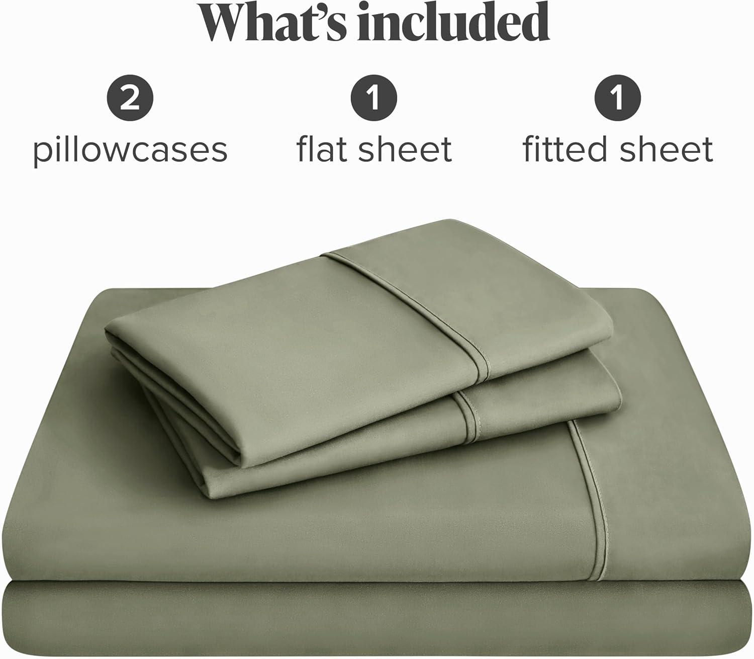 Jia ma sha King Sheet Set - Luxury 1800 Ultra-Soft Microfiber King Bed Sheets - Double Brushed - Deep Pockets - Easy Fit - 4 Piece Set - Bedding Sheets & Pillowcases (King, Olive)