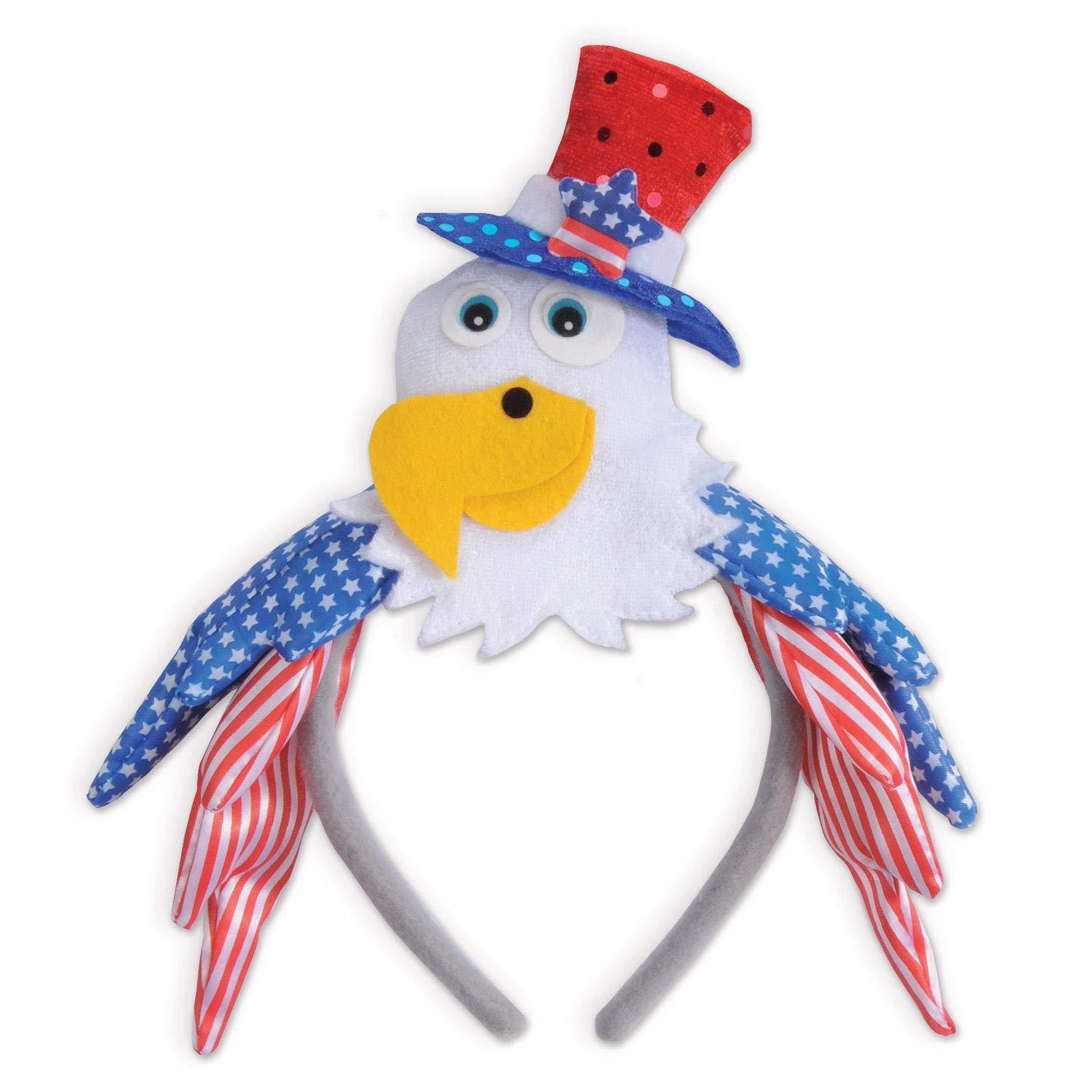 Patriotic Eagle Headband with Stars and Stripes Design