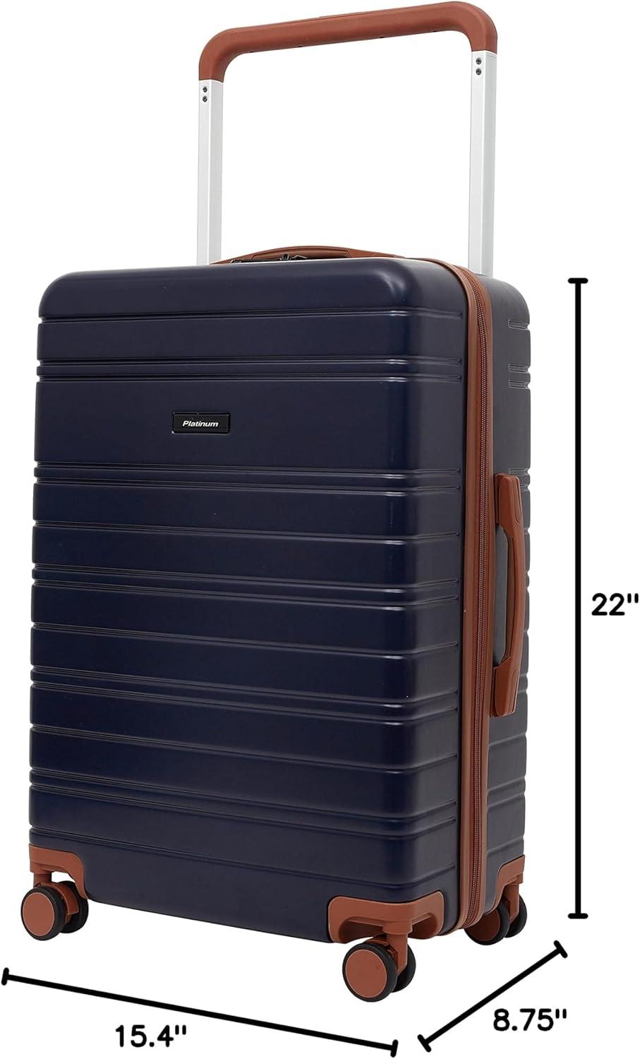 Navy Blue 2-Piece ABS Hard Shell Spinner Luggage Set