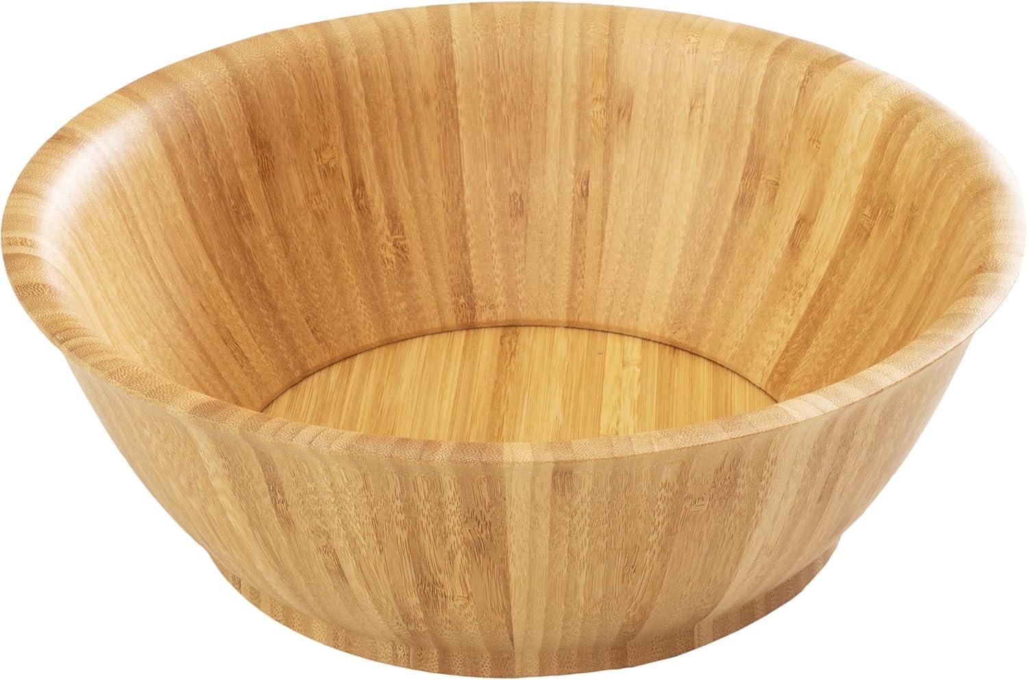 Natural Bamboo Flared 12-Inch Serving Bowl