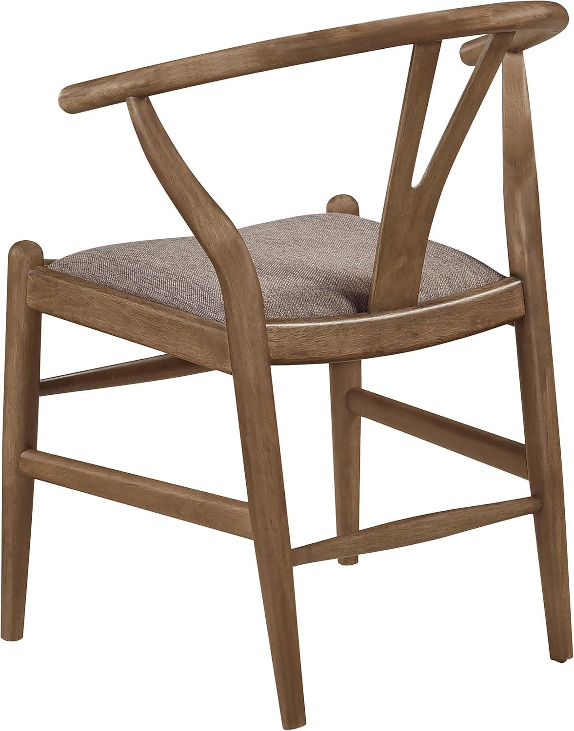 Dinah Danish Y-Shaped Back Dining Side Chair Walnut And Brown (Set Of 2)