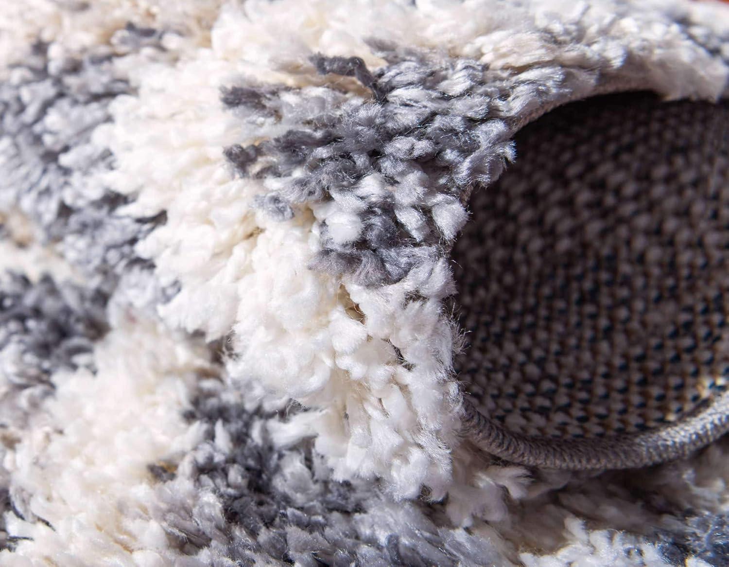 Unique Loom 2' 2 x 3' 1 Gray Hygge Shag Diamond Area Rug