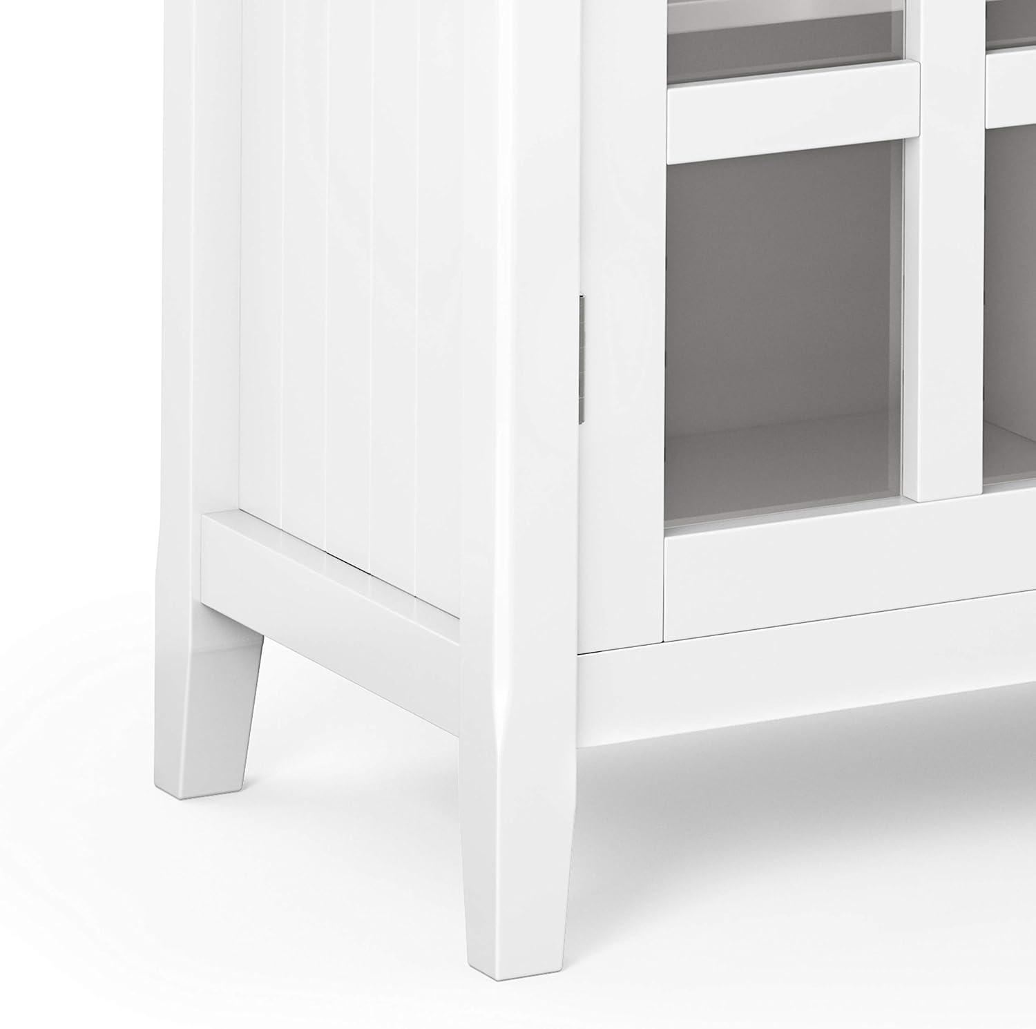 Simpli Home Acadian Solid Wood Medium Storage Cabinet In White