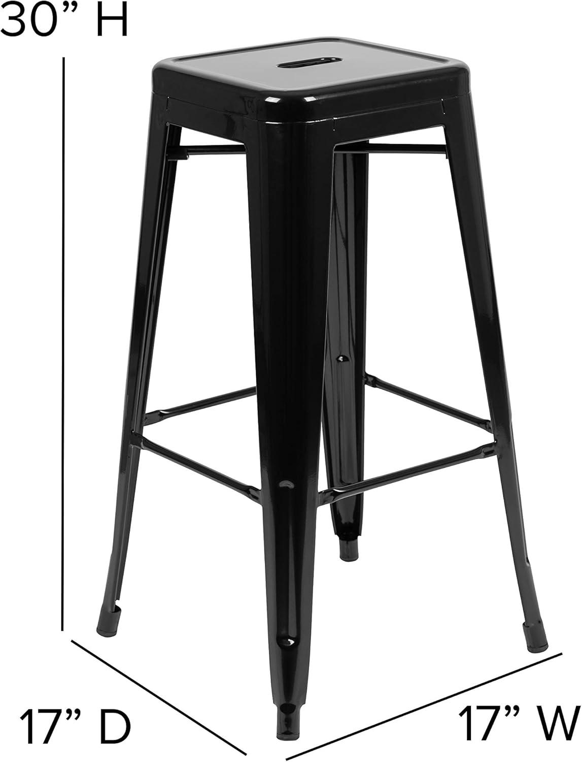 Flash Furniture 30" High Metal Indoor Bar Stool - Stackable Set of 4