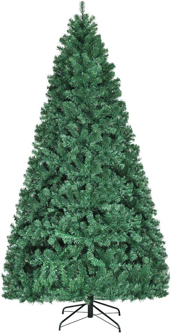 8FT Pre lit Christmas Tree, Bringstar Artificial Trees 1460 Premium PVC Branches, 500 Lights, Hinged