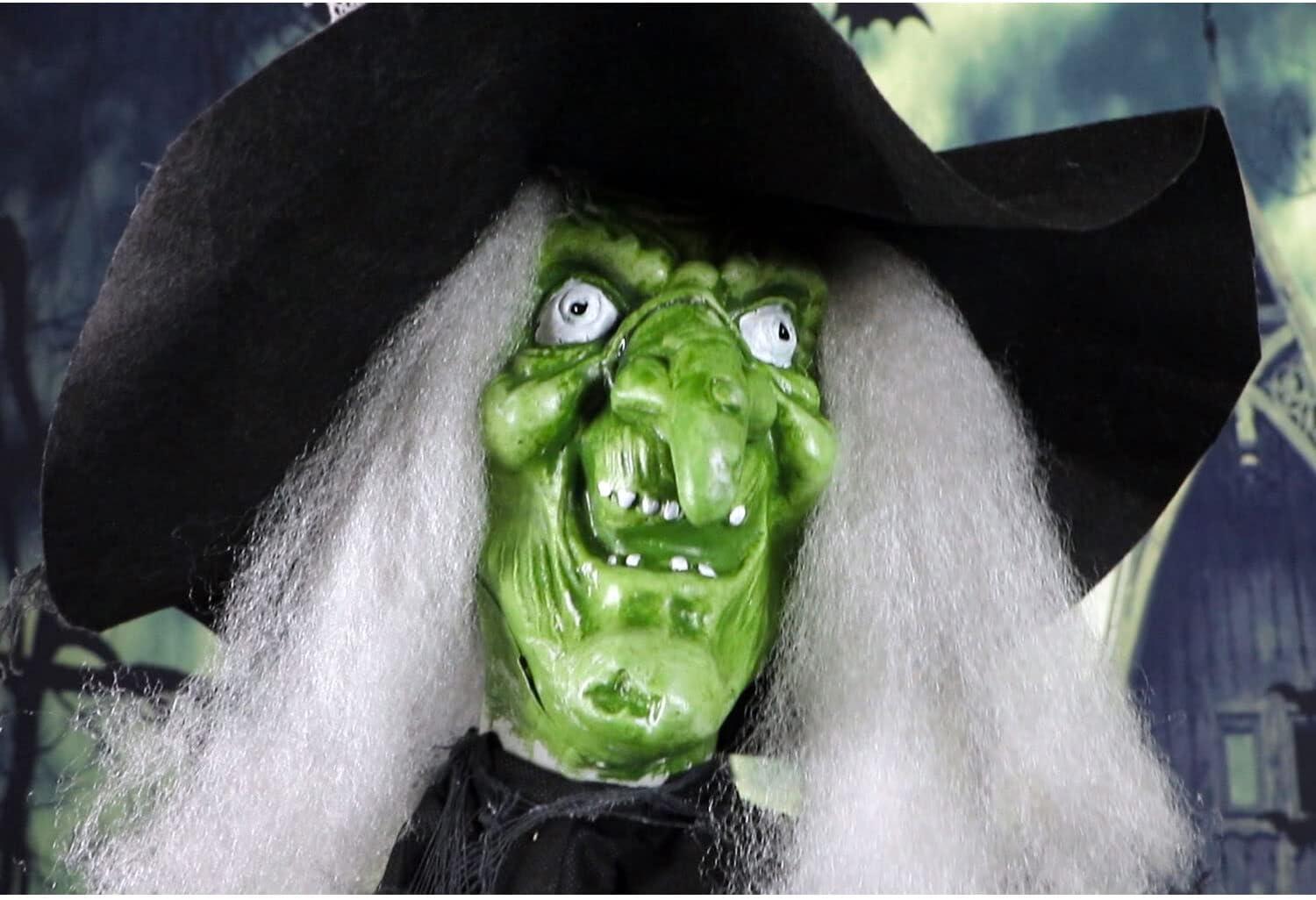 Haunted Hill Farm Lifesize Witch Prop with Lights and Sound, Indoor/Covered Outdoor Halloween Decoration