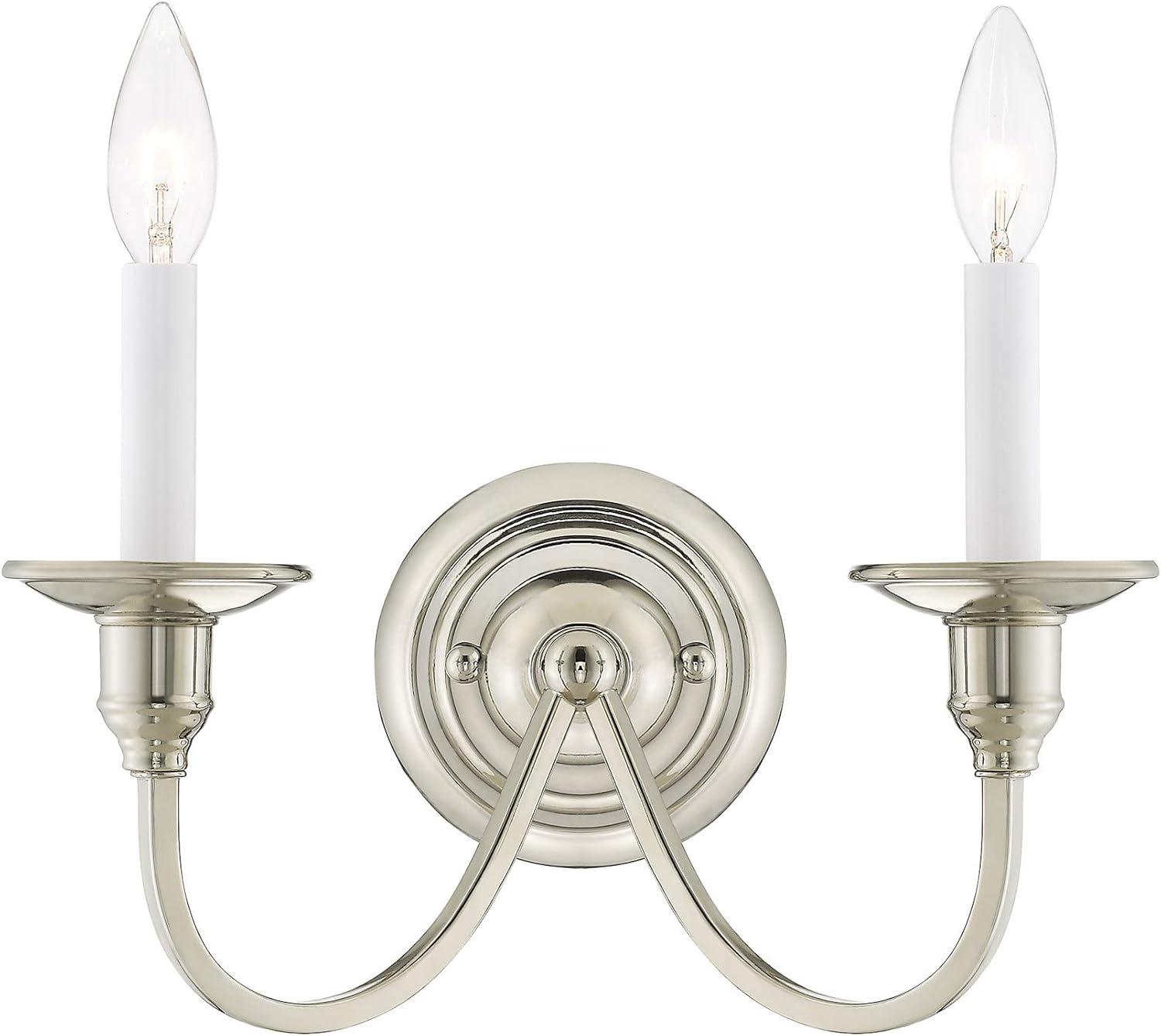 Polished Nickel Dual Light Traditional Wall Sconce