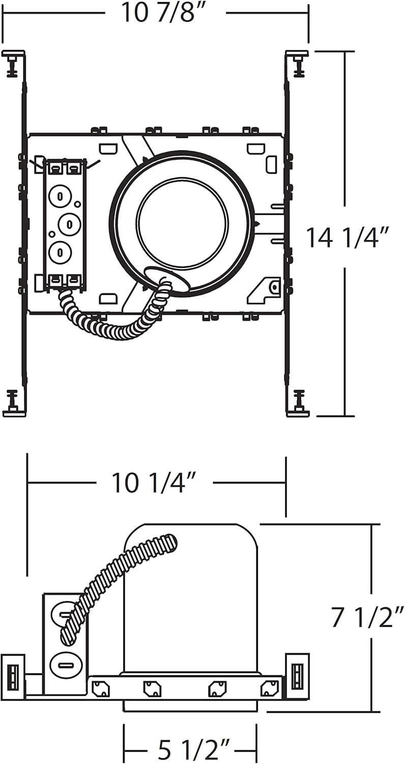 Grey 5'' IC Rated Airtight Recessed Lighting Housing