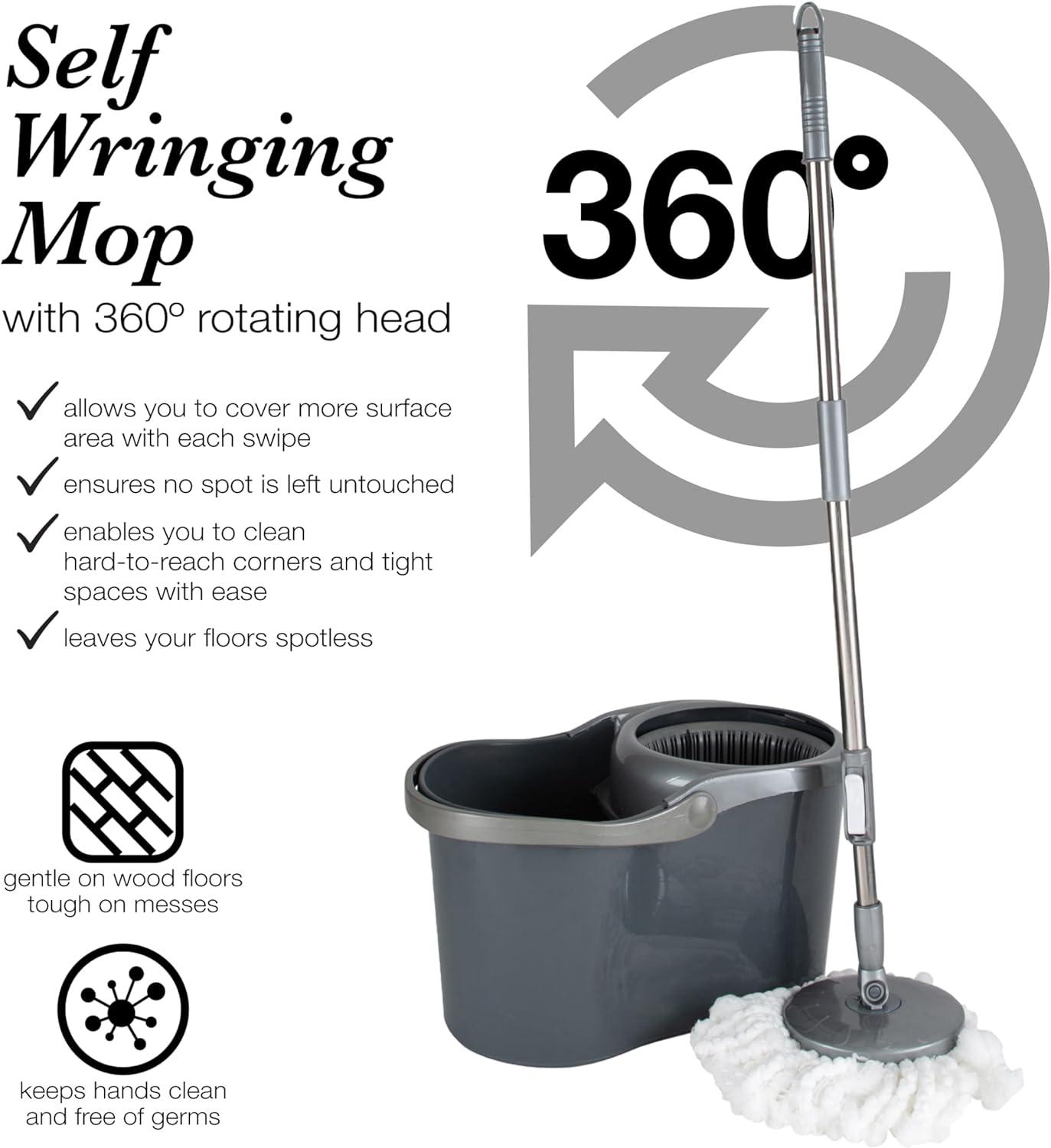 Simplify Microfiber Self Wringing Mop & Bucket Set