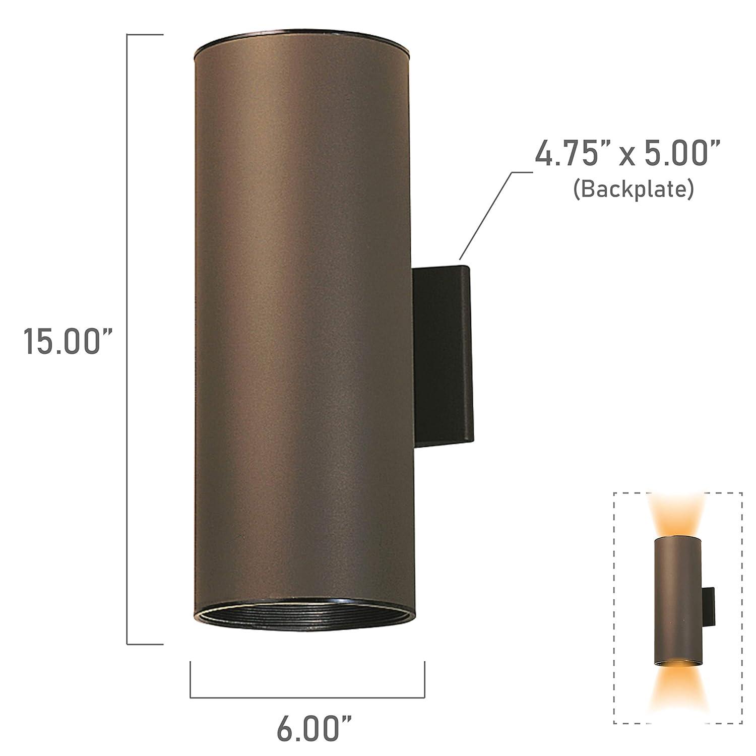 Kichler 2 -Light 15-in H Bronze Hardwired Outdoor Wall Light