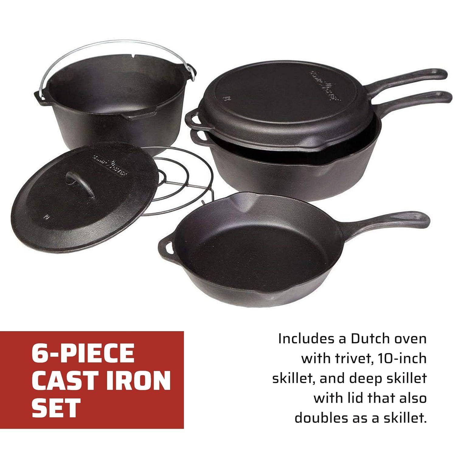 Camp Chef 6 -Pack Cast iron Grill pan set