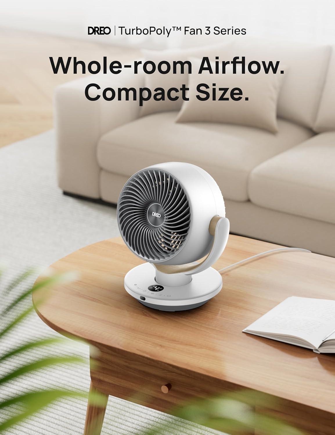 Dreo Fan for Bedroom, Desk Air Circulator Fans with Remote, 11 Inch Table Fan for Whole Room, 60ft Powerful Airflow, 120° Vertical Manual and 90° Oscillating, 4 Speeds, 8H Timer, 28dB Quiet, Home