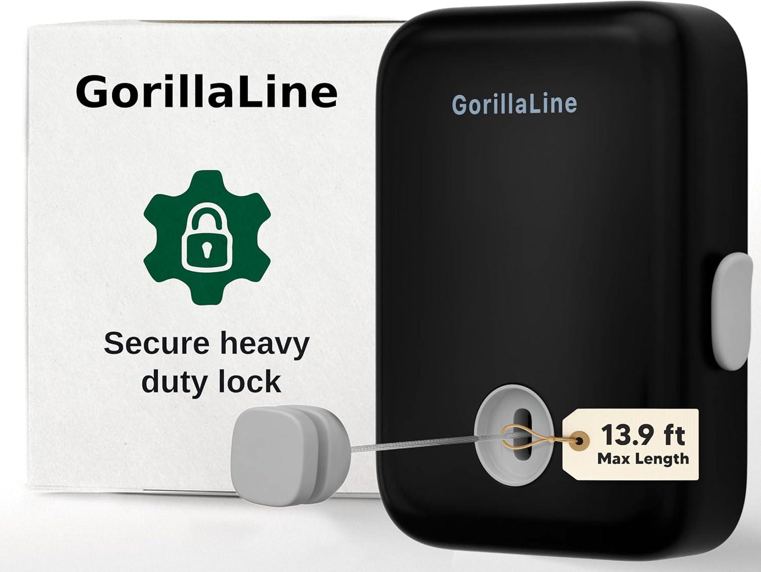 GorillaLine - Retractable Clothesline Indoor Outdoor Clothes Line - Heavy Duty Clothes Drying Laundry Line - Wall Mounted Drying Rack - Air Dry Clothing