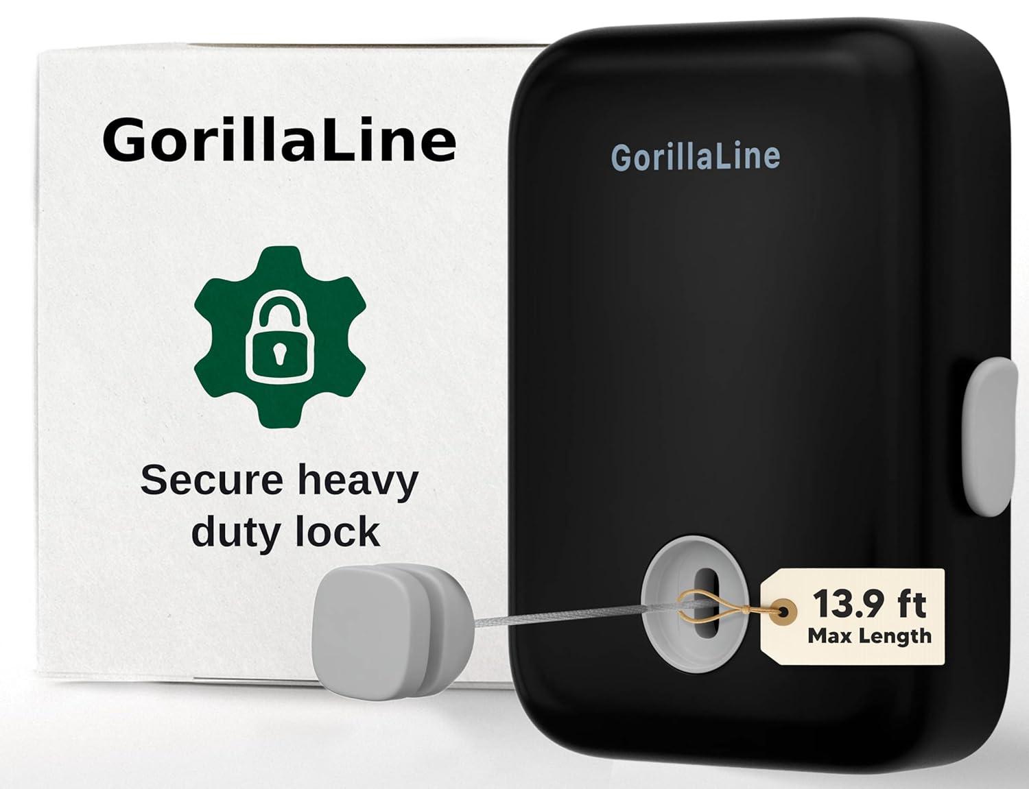 GorillaLine - Retractable Clothesline Indoor Outdoor Clothes Line - Heavy Duty Clothes Drying Laundry Line - Wall Mounted Drying Rack - Air Dry Clothing