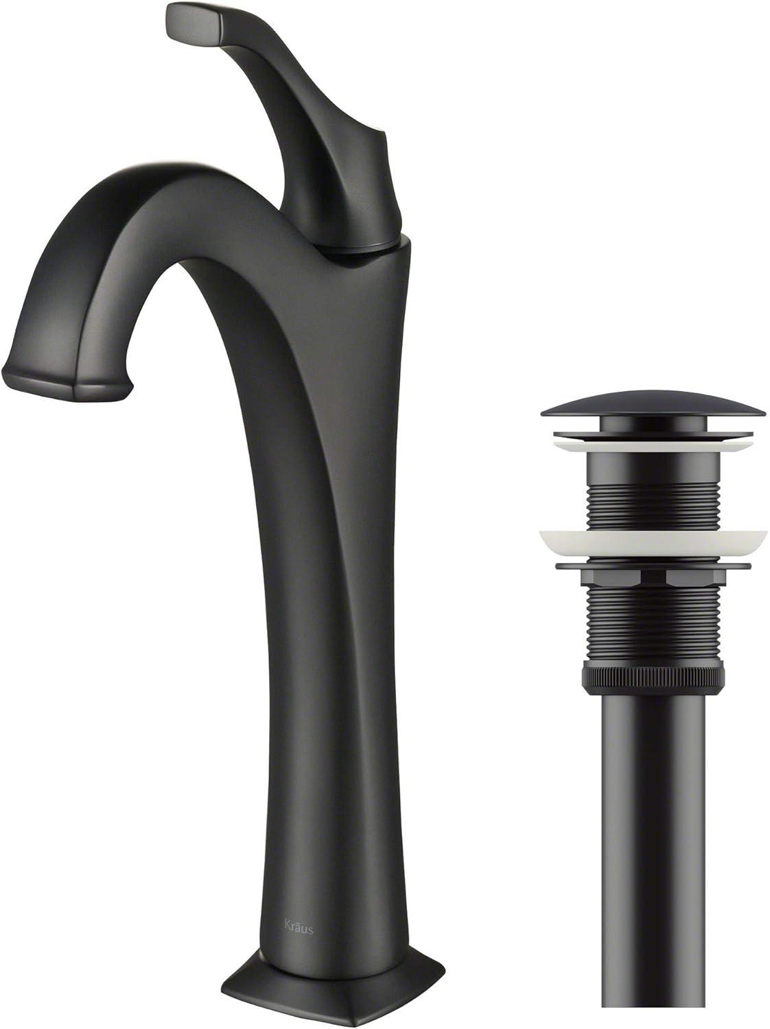 Eco-Friendly Contemporary Arlo Vessel Faucet in Matte Black