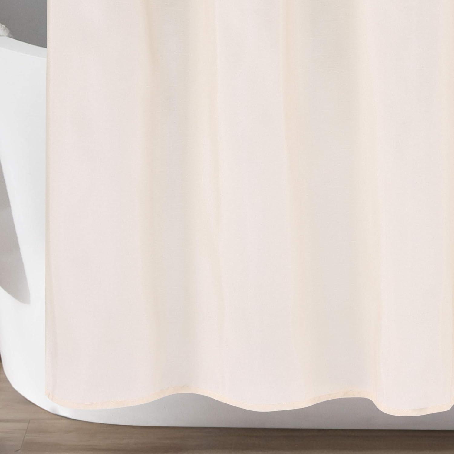 Lush Decor Lillian Solid Shower Curtain, 72x72, Beige, Single