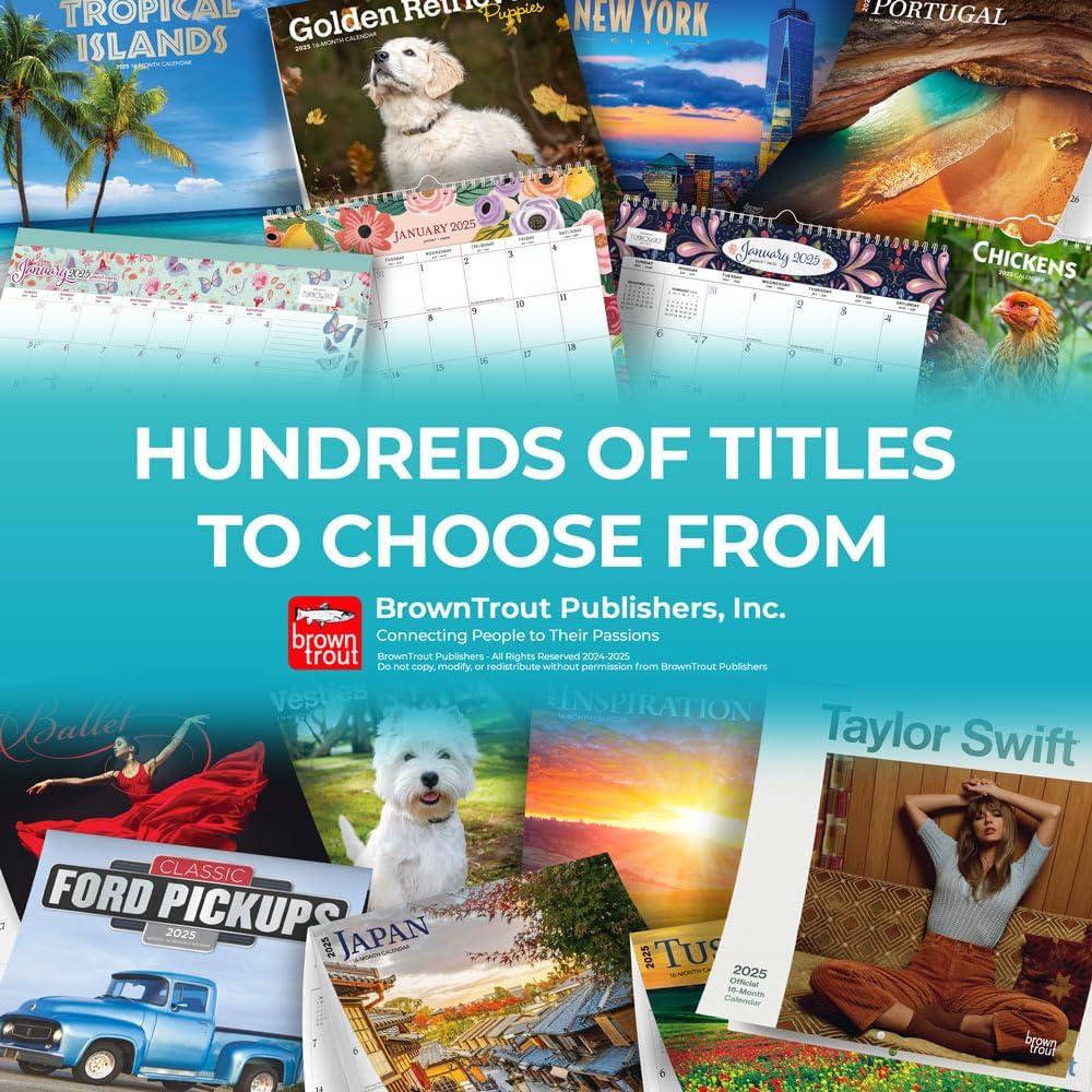 Tractors | 2025 12x24" (Hanging) Wall Calendar | Plastic-Free | BrownTrout