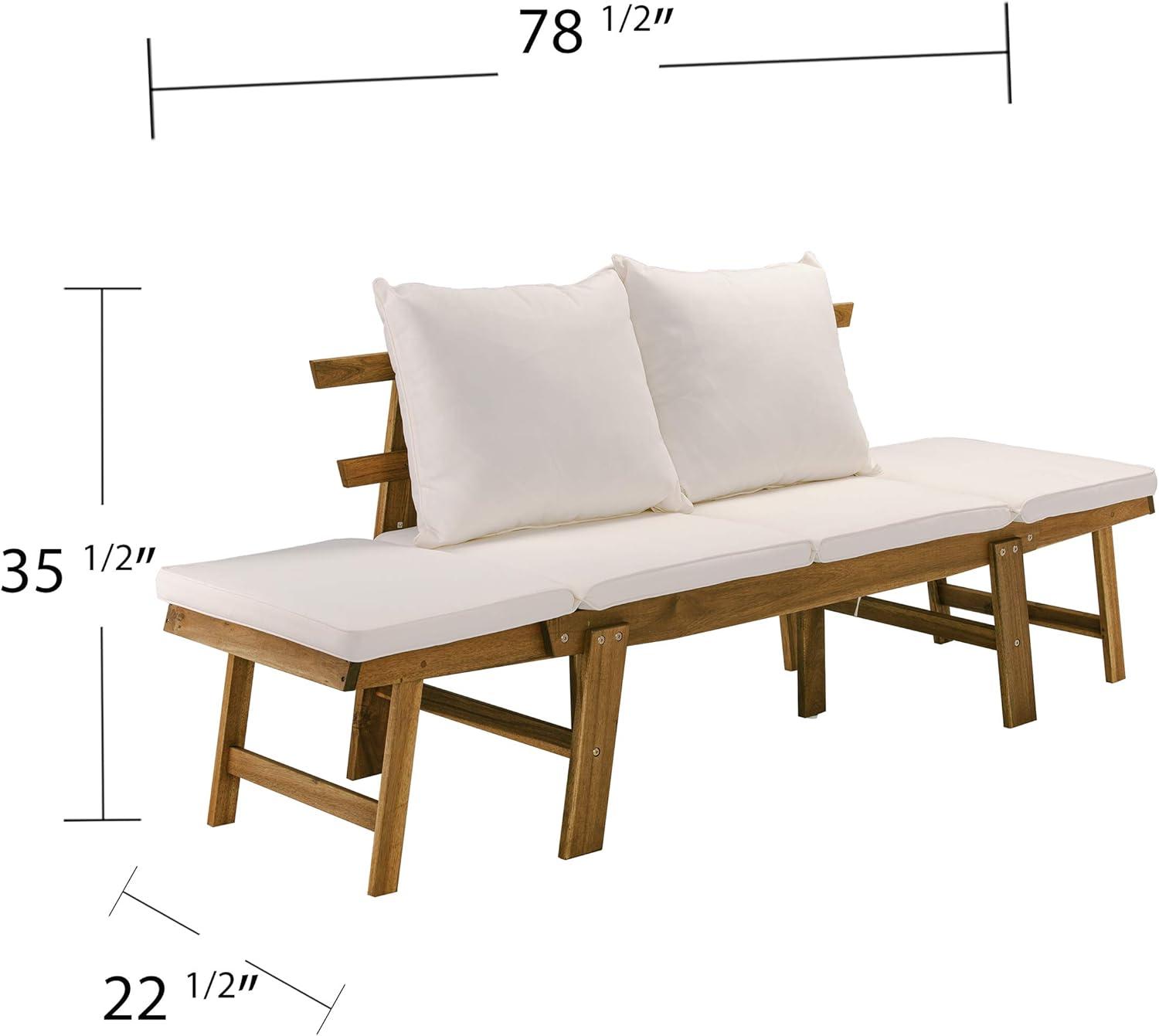 Holly & Martin Dolavon Outdoor Convertible Lounge Chair - Natural with Cream Cushions - SEI