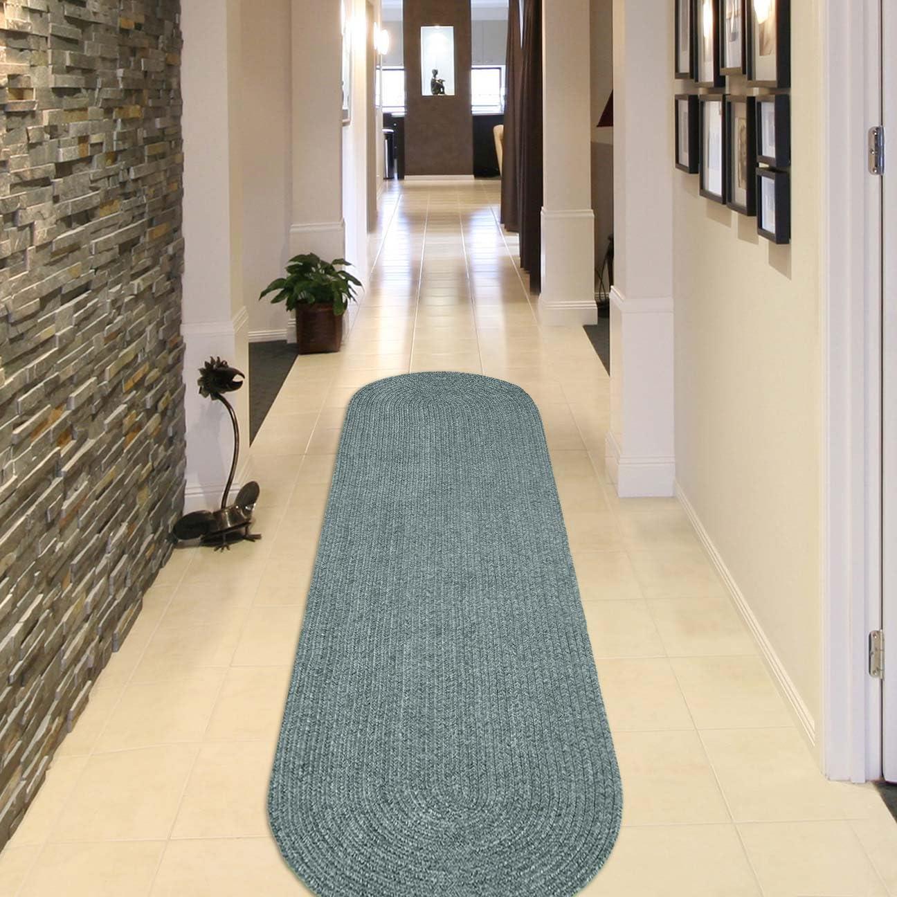 Superior Braided Indoor/ Outdoor Area Rug, 2' x 8' Oval, Lagoon Breeze