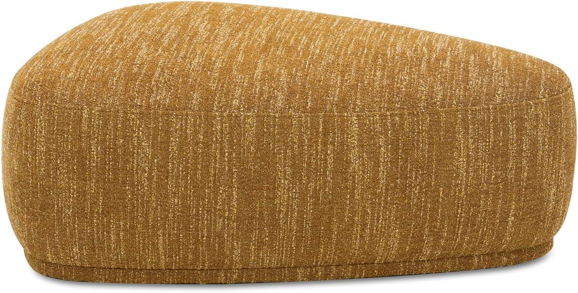 Jennifer Taylor Home Pebble 44" Rounded Triangle Cocktail Ottoman, Mustard Yellow Tweed