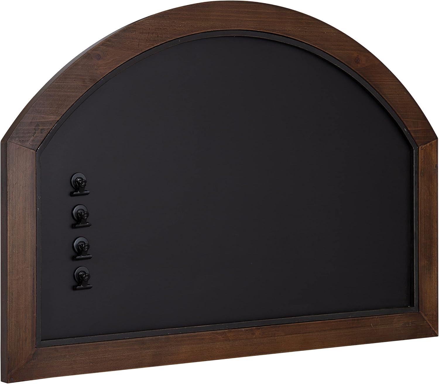 Kate and Laurel Haldron Framed Magnetic Chalkboard, 36x24, Walnut Brown