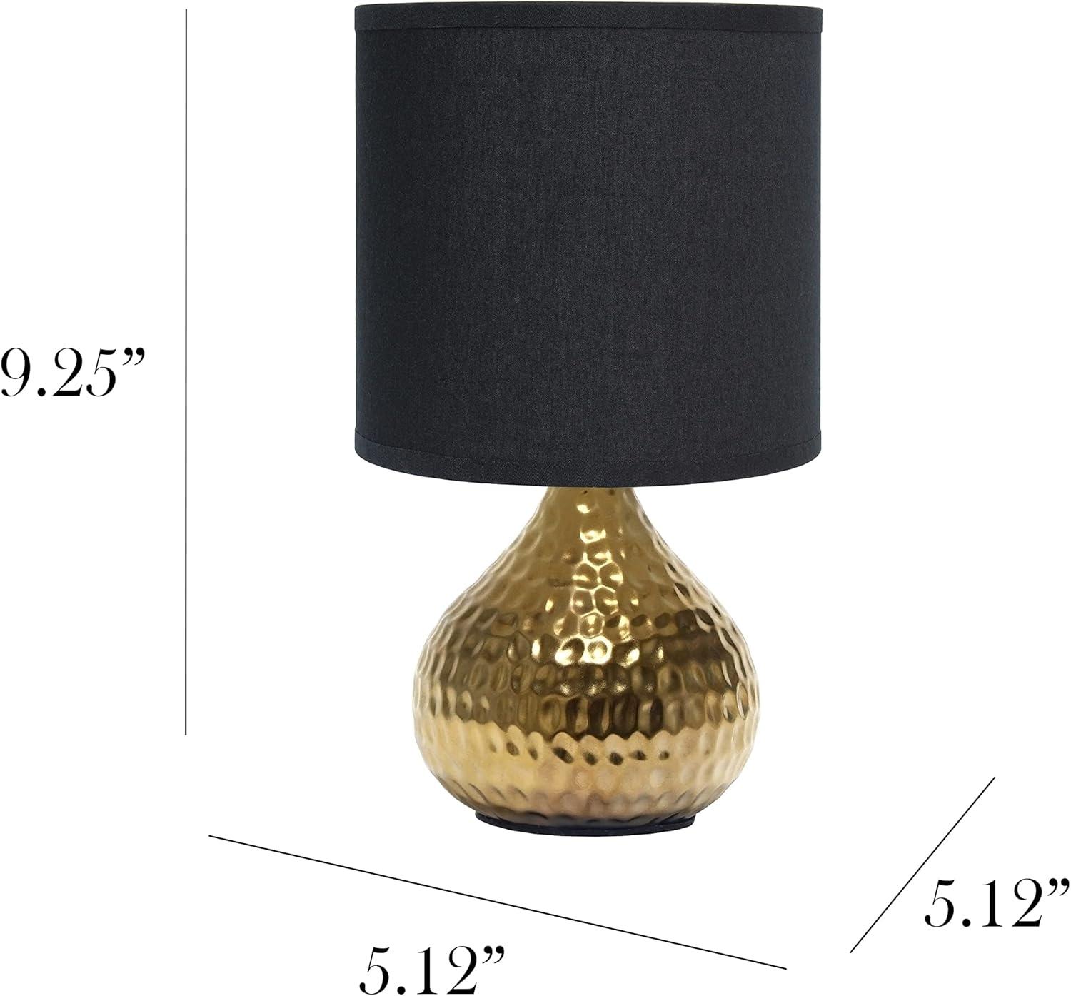 Hammered Drip Mini Table Lamp with Fabric Shade - Simple Designs