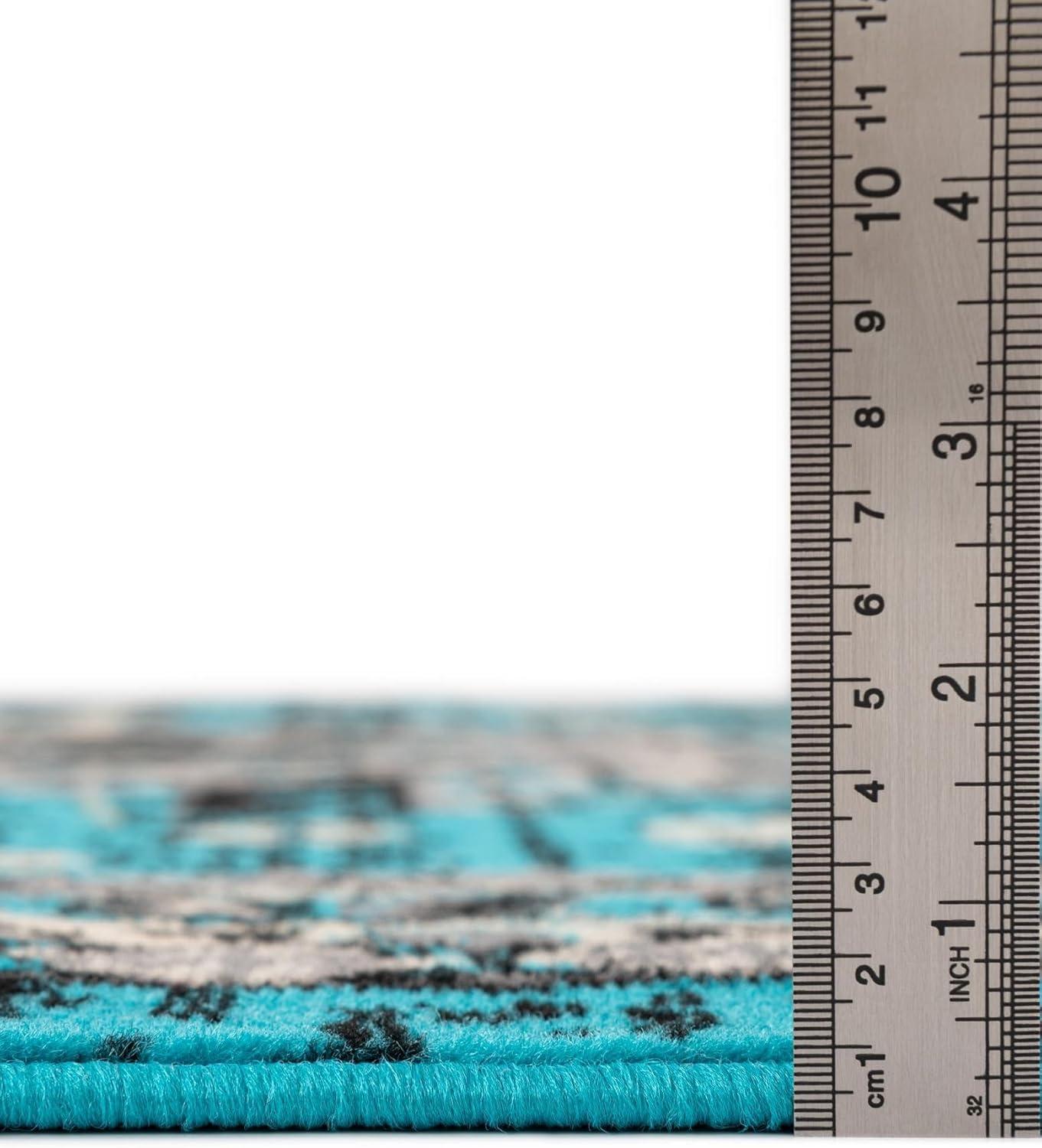 Unique Loom 2' 7 x 10' 0 Runner Turquoise Taftan Oasis Area Rug