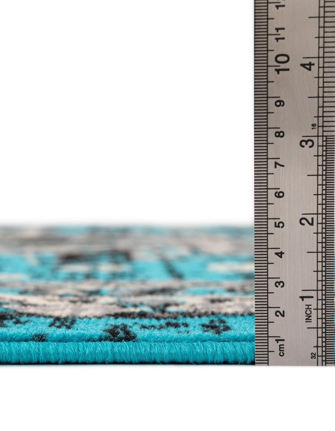 Unique Loom 2' 7 x 10' 0 Runner Turquoise Taftan Oasis Area Rug