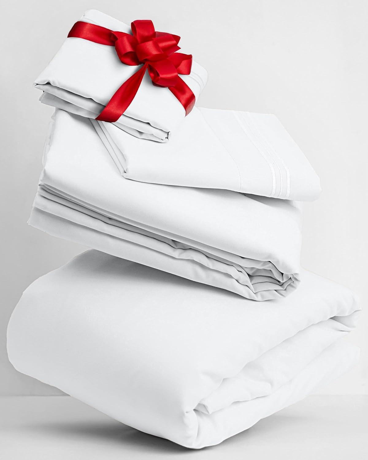 White Full Deep Pocket Microfiber Sheet Set