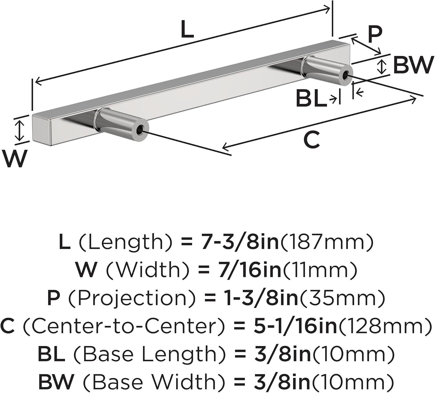 Polished Chrome 7.38" Bar Cabinet Pulls with Mounting Hardware