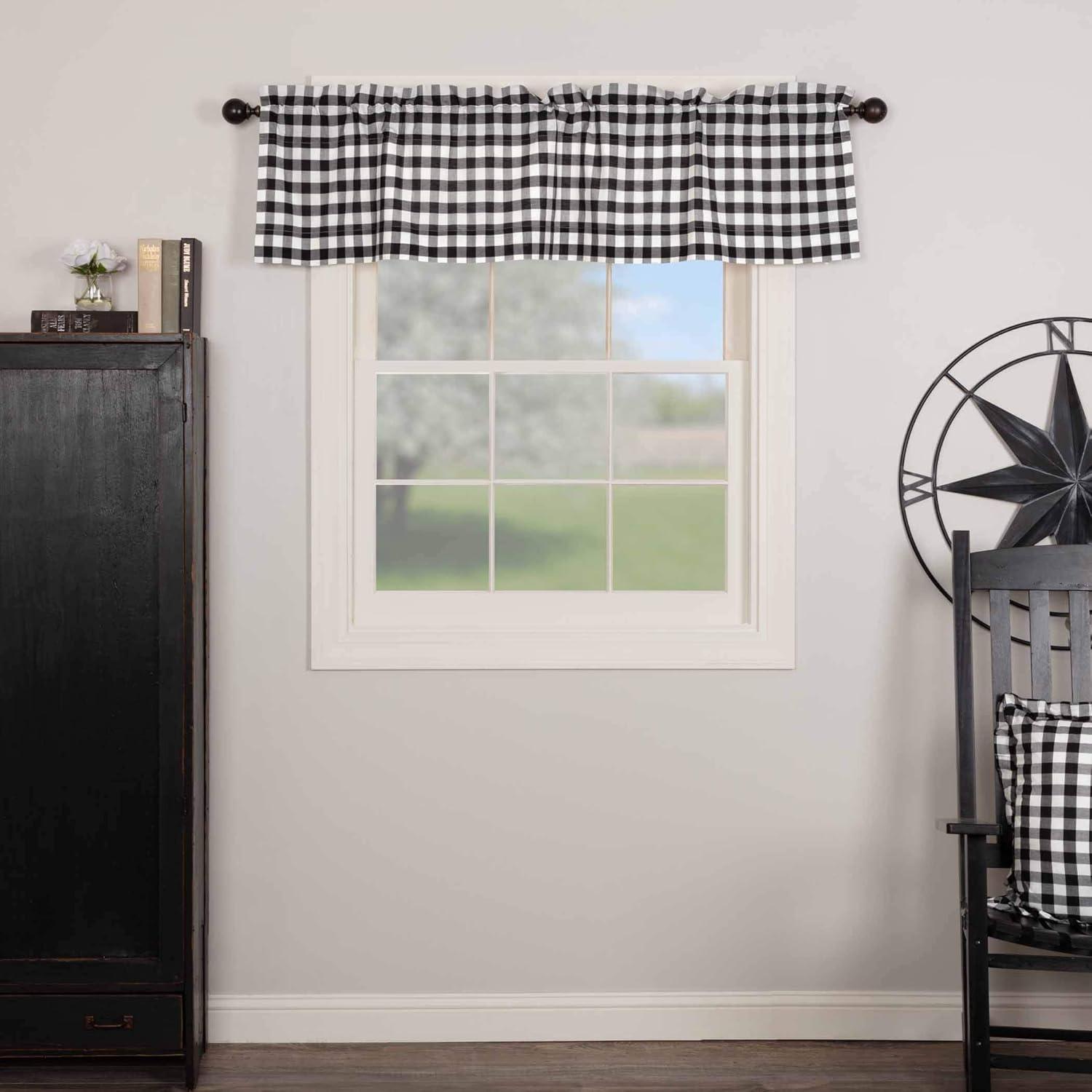 VHC Brands Annie Buffalo Check Plaid Cotton Tailored Window Valance