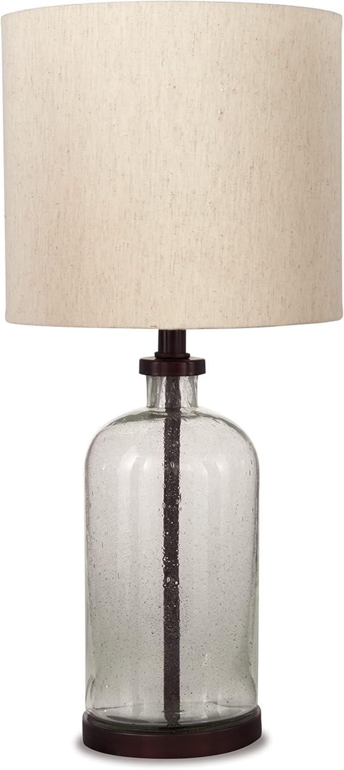 Signature Design by Ashley Bandile Table Lamp Clear/Bronze: Modern Accent, Polyester Shade, UL Listed