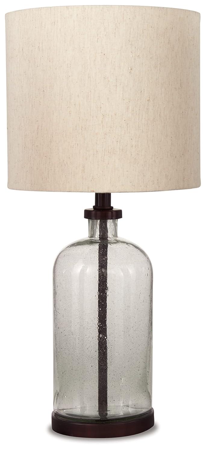 Signature Design by Ashley Bandile Table Lamp Clear/Bronze: Modern Accent, Polyester Shade, UL Listed